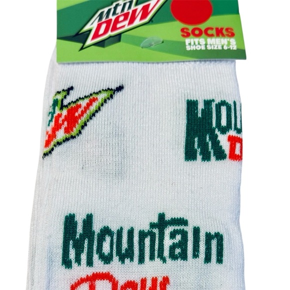Mountain Dew White Crew Socks - Picture 3 of 3